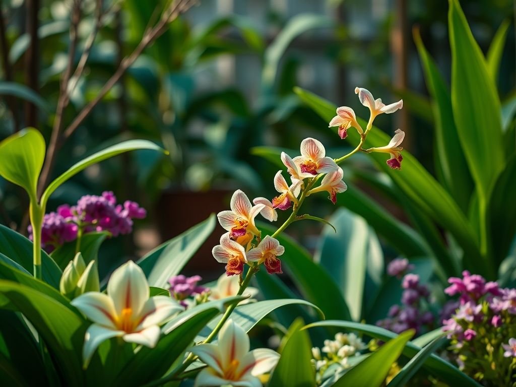 Orquídeas e arranjos florais